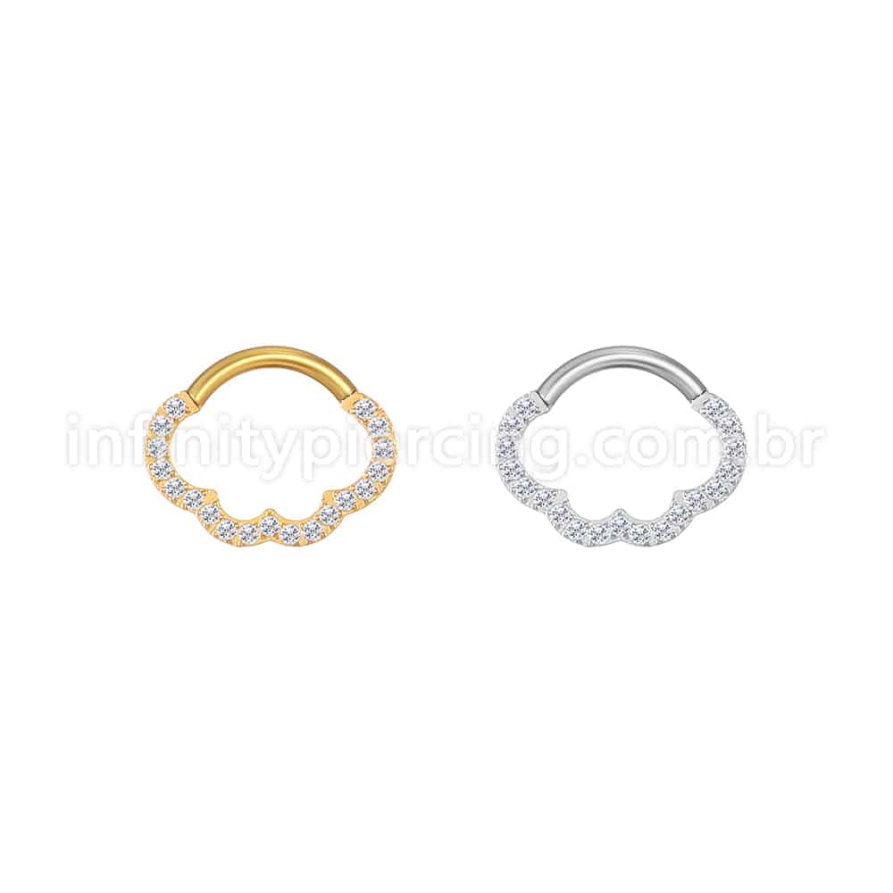Piercing Meia Argola Aço Cirúrgico Nuvem